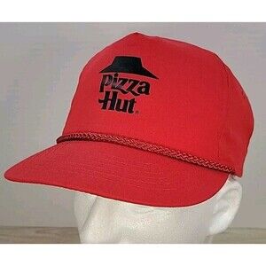 Vintage Zipper Strap Rope Hat ~ Pizza Hut Red Rope Hat